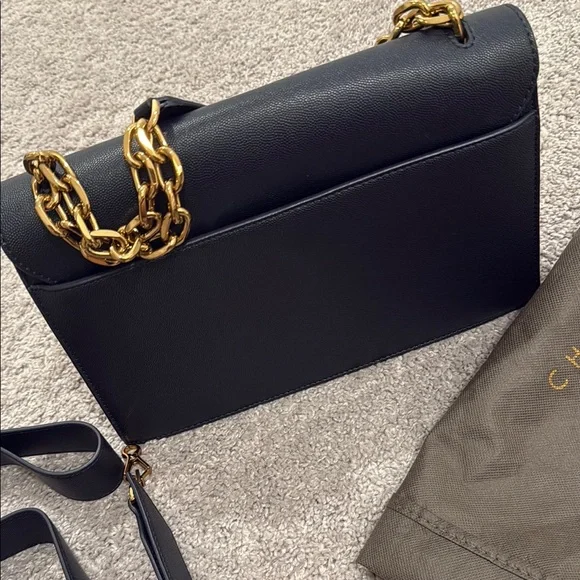 Charles & Keith Gold and Blue Shoulder Bag with Chain Strap - Picture 3 of 4